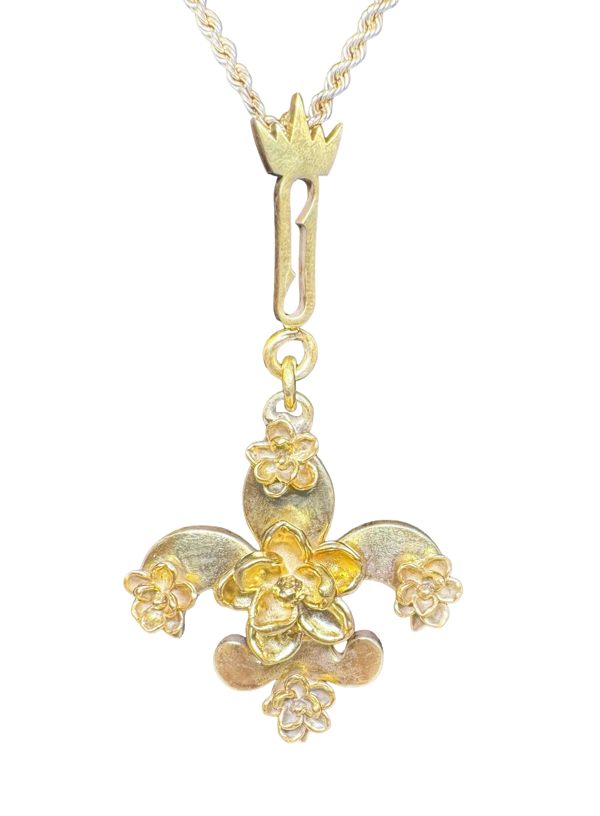 Fleur de lis x Magnolia Bouquet gold plated