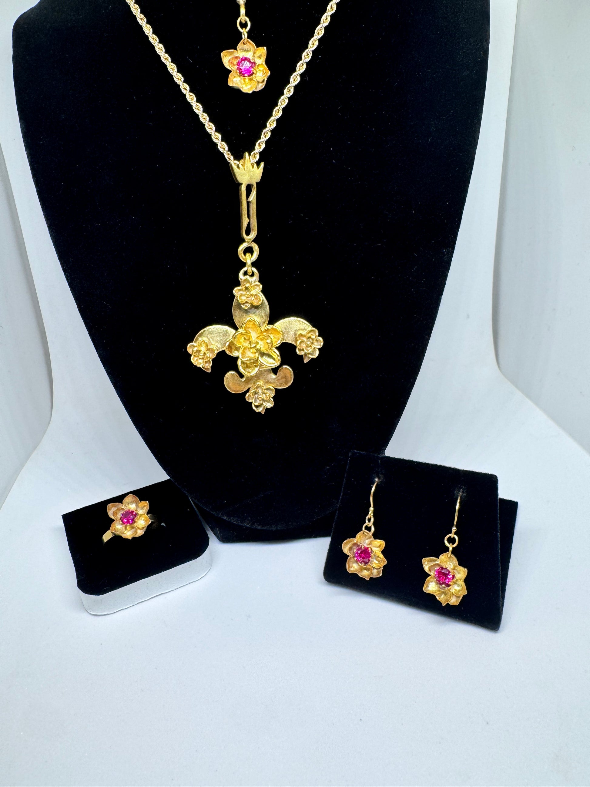 Magnolia flower earrings