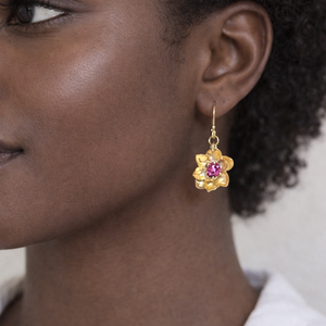 Magnolia flower earrings
