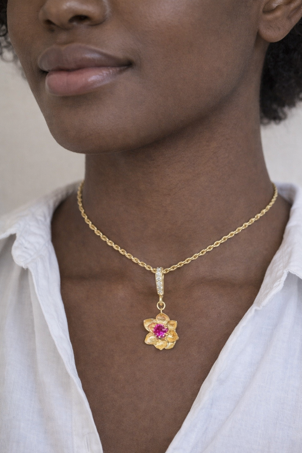 Magnolia flower pendant